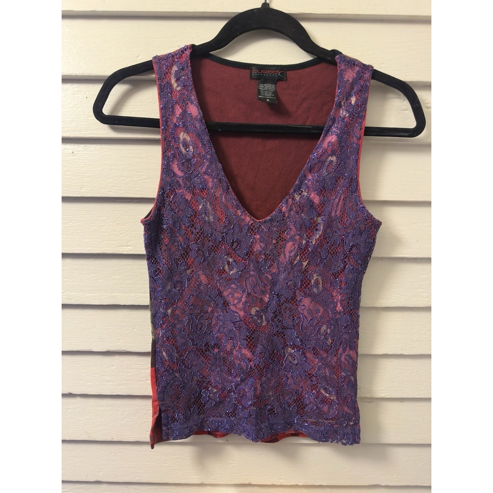 Custo Barcelona VTG Psychedelic Tank Top Women's Small Y2K Graphic Sleeveless